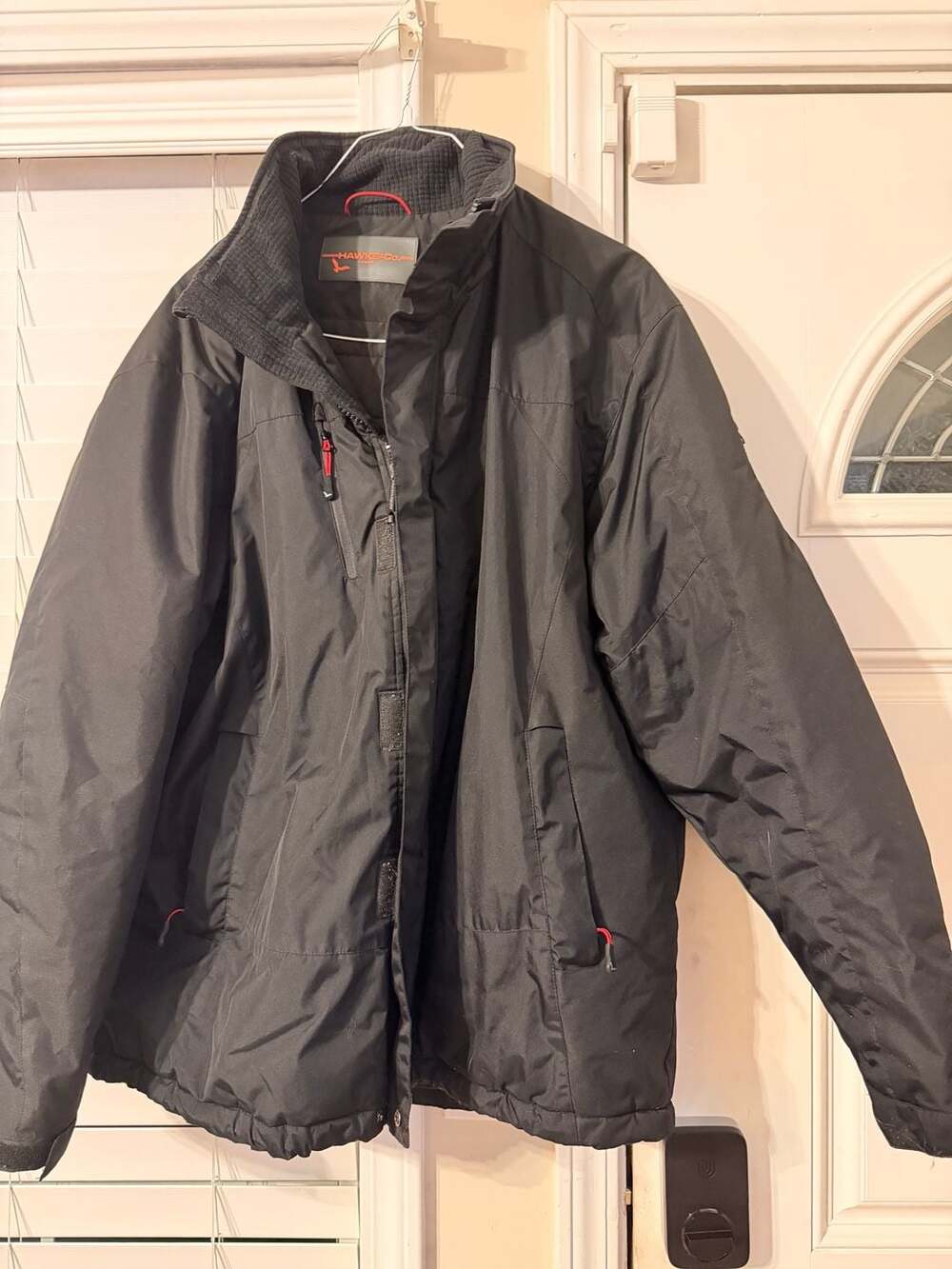 Hawke & Co Outpost Black Full Zip Heavy Winter Jacket Coat with Whistle Zipper